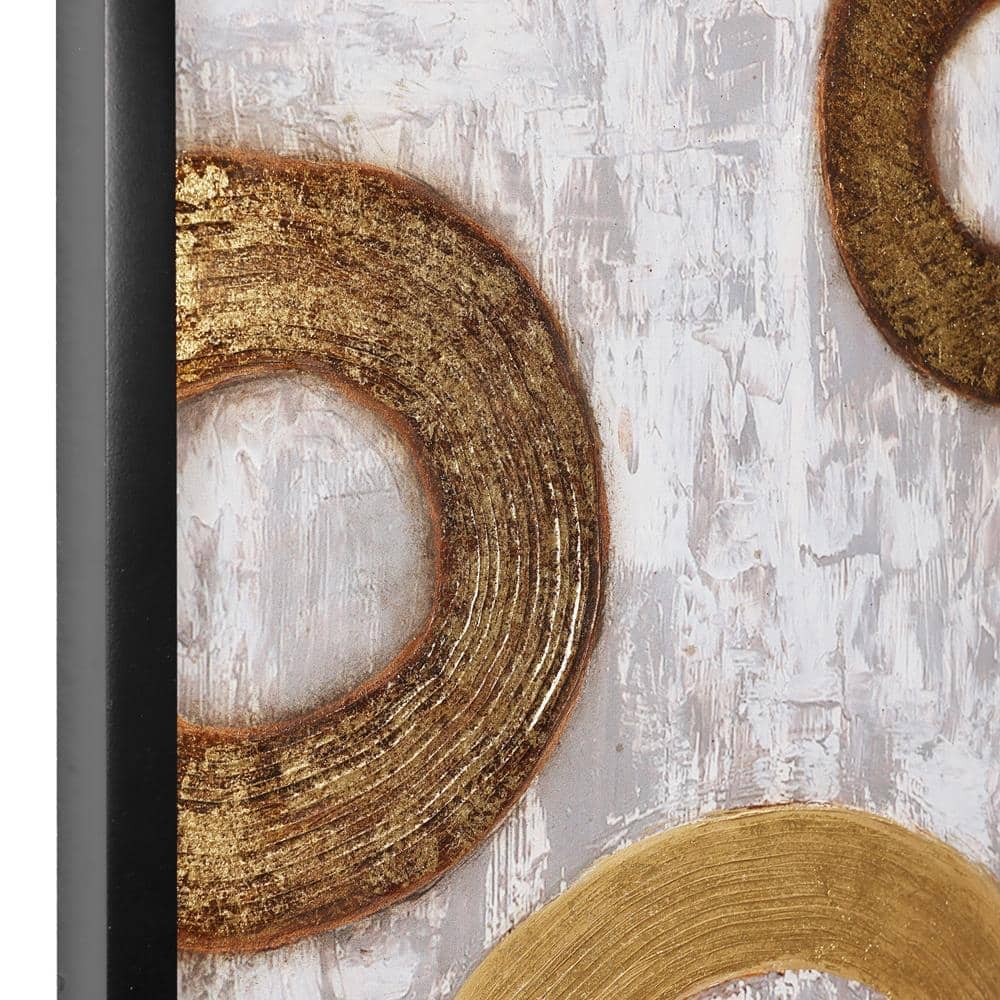 LuxenHome 2-Piece Gold and Brown Metal Abstract Wall Decor Set