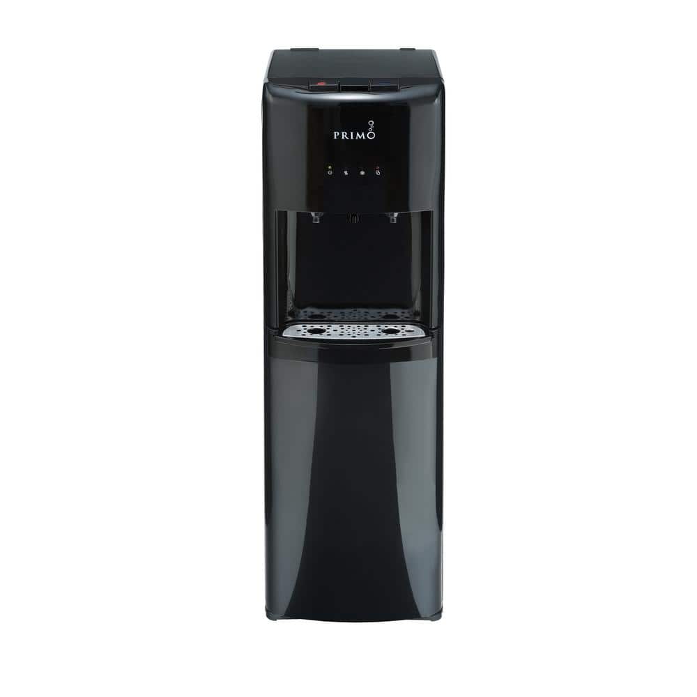 Primo Black Bottom Loading Hot and Cold Water Dispenser with Stainless Steel Drip Tray