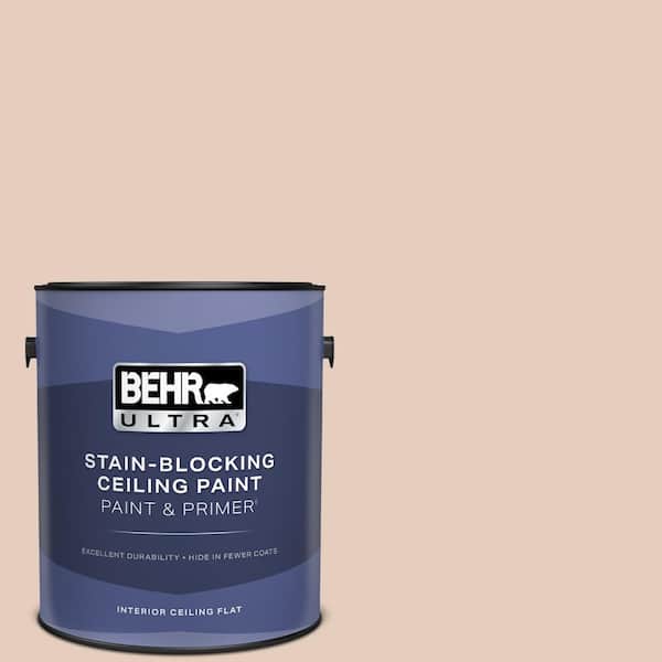 BEHR ULTRA 1 gal. #T17-05 Life is a Peach Ceiling Flat Interior Paint and Primer