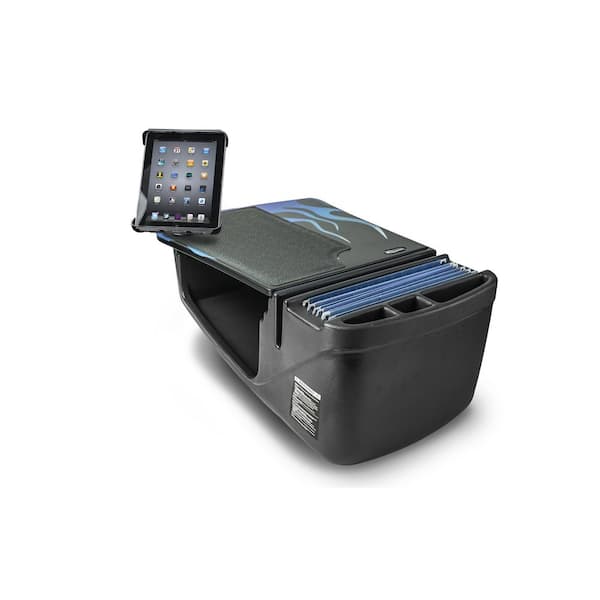 AutoExec Efficiency GripMaster Car Desk Blue Steel Flames with Tablet Mount