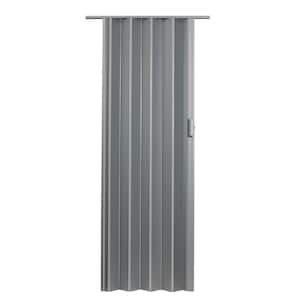 36 in. x 96 in. Elite Vinyl Satin Silver Accordion Door