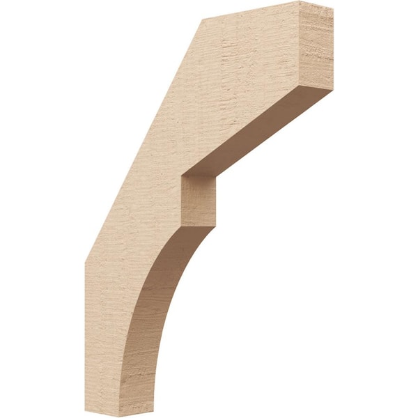 Ekena Millwork 3 in. x 24 in. x 18 in. Monterey Rough Cedar Woodgrain Timberthane Polyurethane Knee Brace, Primed