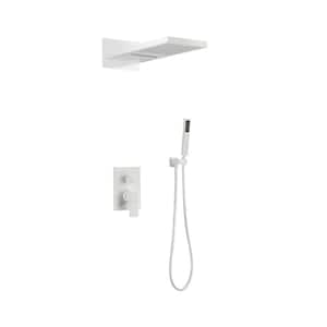 2-Handle 3-Spray Patterns Shower Faucet 2.0 GPM with Pressure Balance in White