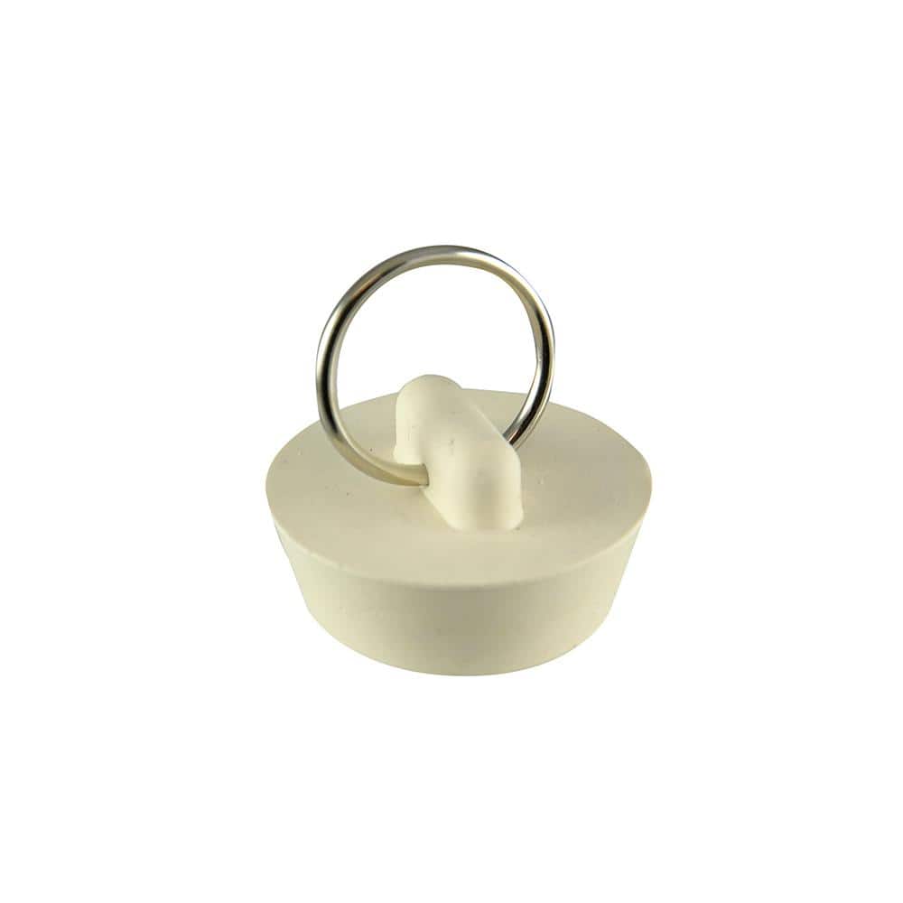White Rubber Universal Sink Drain Stopper with Ring