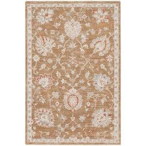 Asher Mocha 4 ft. x 6 ft. All-over design Traditional Area Rug