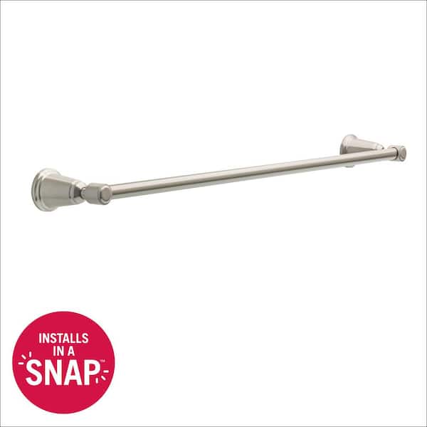 Foundations Design Series 24 in. Wall Mounted Towel Bar Bath Hardware Accessory in SpotShield Brushed Nickel
