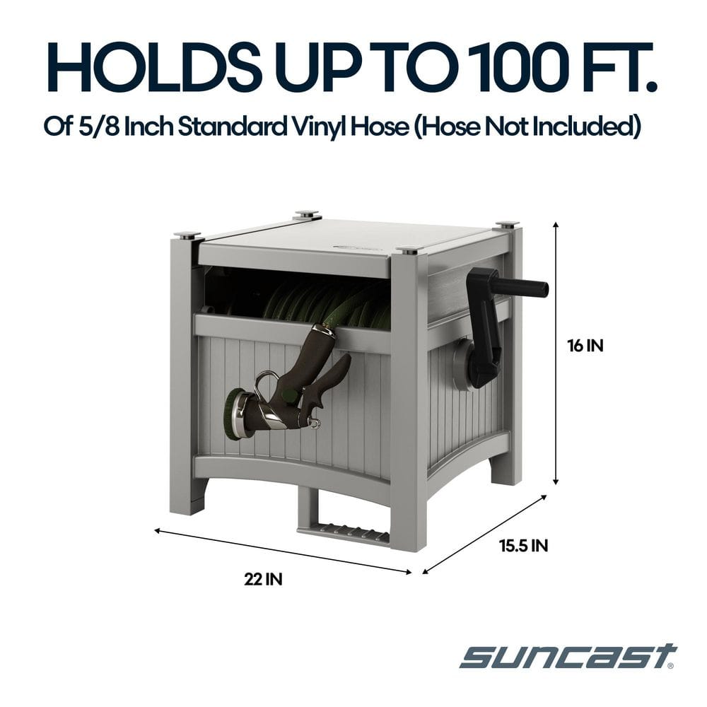Suncast 100 ft. Hose Hideaway Dove Gray PHH100DY