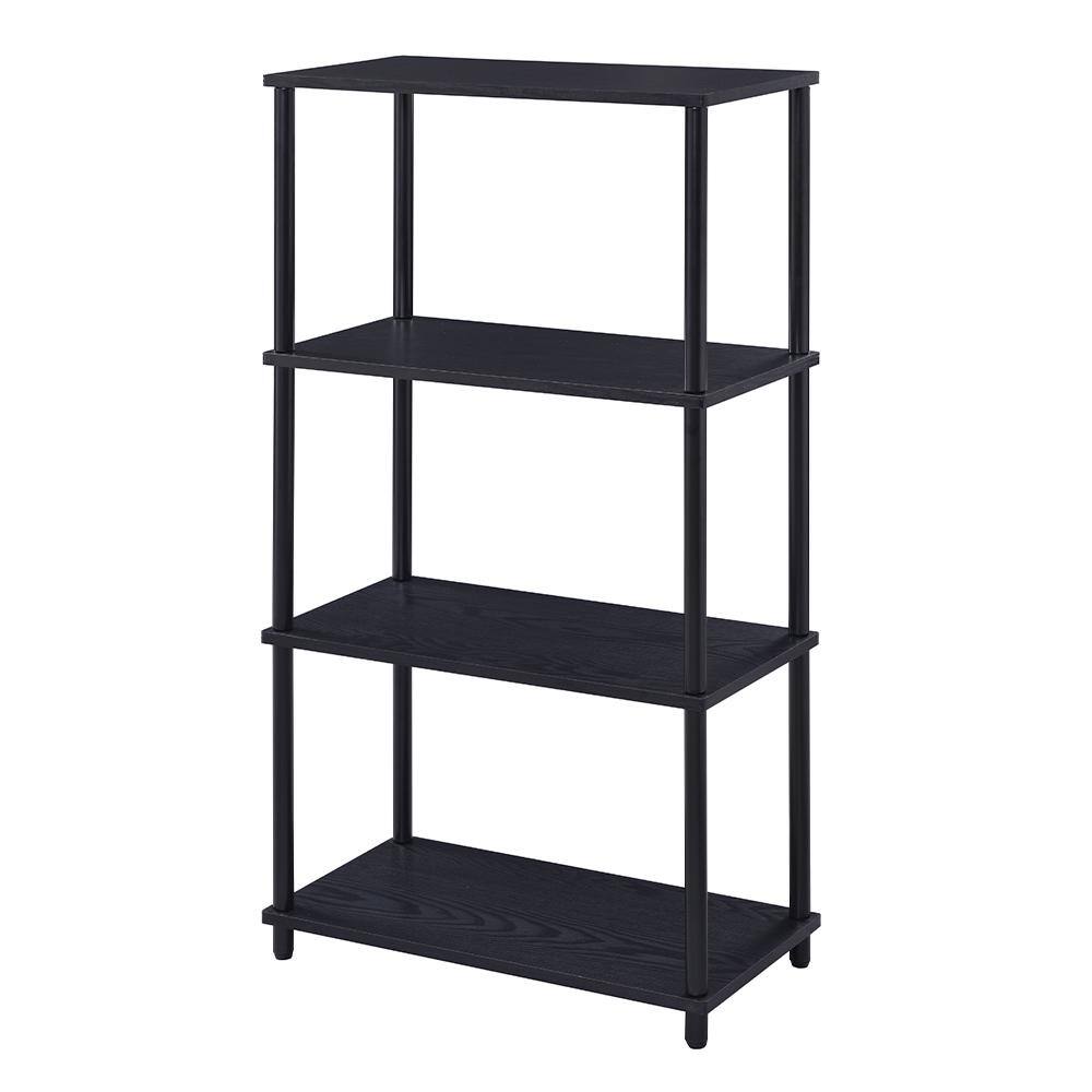 Nypho 44 in. Tall Black Finish Metal 3-Shelf Standard Bookcase with Storage -  Acme Furniture, 92739