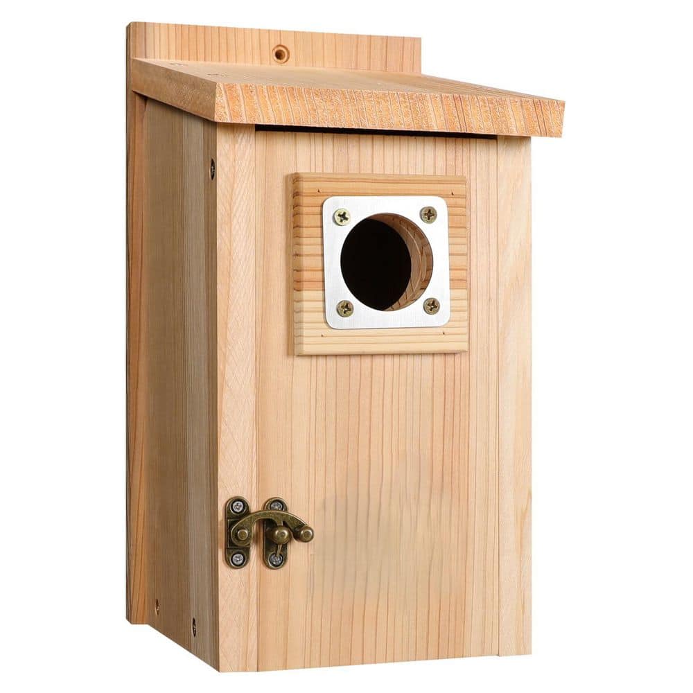 OGETFUUR 11.8 in. H Natural Cedar Bluebird Wren Swallow Chickadee