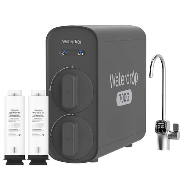 WD G5P700 Reverse Osmosis Water System, 700 GPD 7-Stage 2:1 Pure to Drain, Smart LED Faucet Extra 2 G5P700-CF Filter