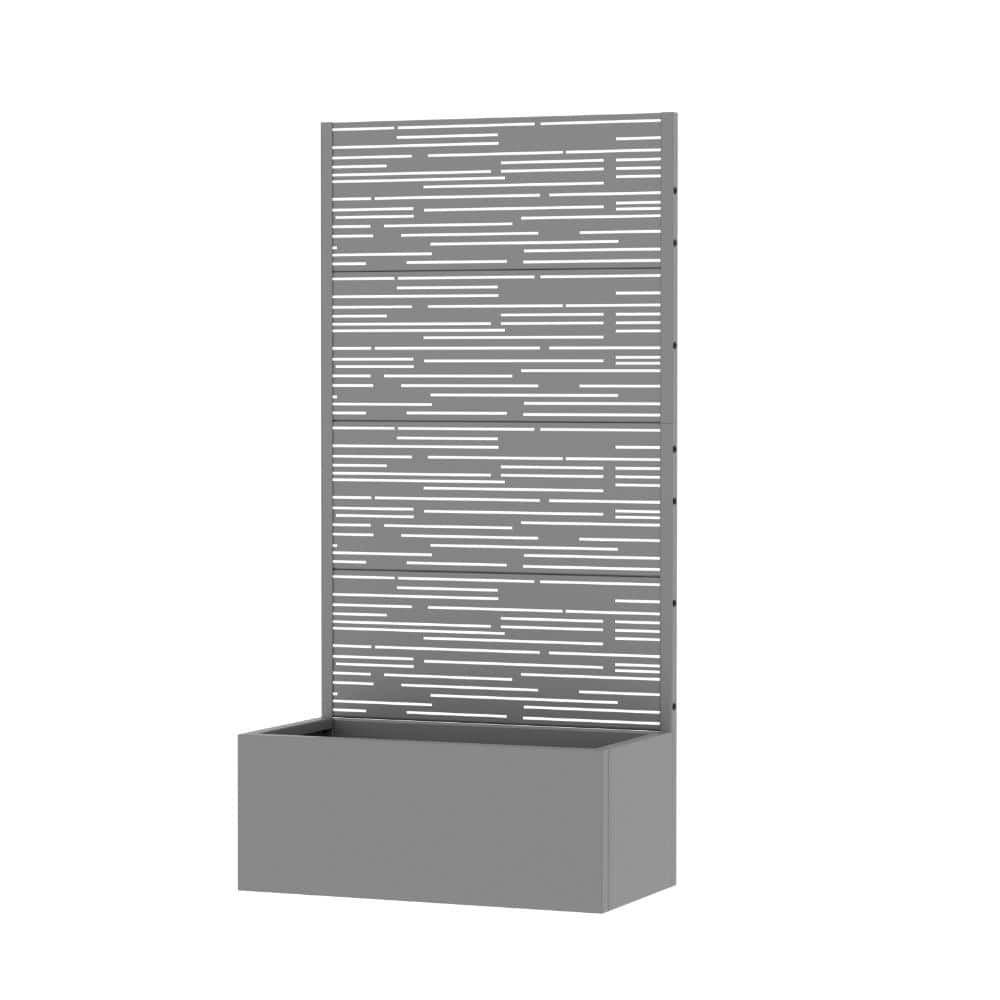 59 in. H x 30 in. W Gray Outdoor Galvanized Steel Privacy Screen Planter Box Trellis price history on PriceWatchPro