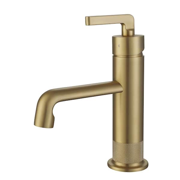 Dimakai Round Single Hole Single Handle Bathroom Faucet Mixer in Brushed Gold