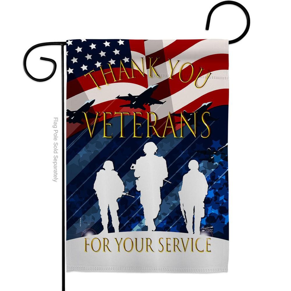 13 in. x 18.5 in. Thank You Veterans Armed Forces Double-Sided Garden Flag Armed Forces Decorative Vertical Flags price history on PriceWatchPro