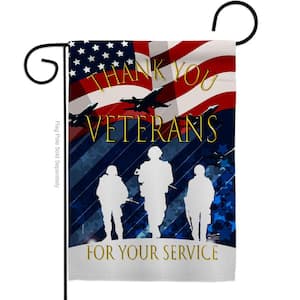 13 in. x 18.5 in. Thank You Veterans Armed Forces Double-Sided Garden Flag Armed Forces Decorative Vertical Flags