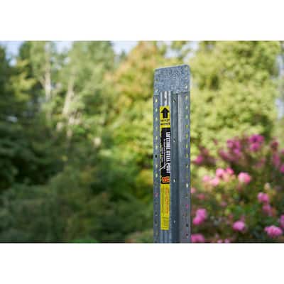 HOFT 96 in. Black Aluminum In-Ground Fence Line Post and Hardware - Kit C8  USKLP9601 - The Home Depot