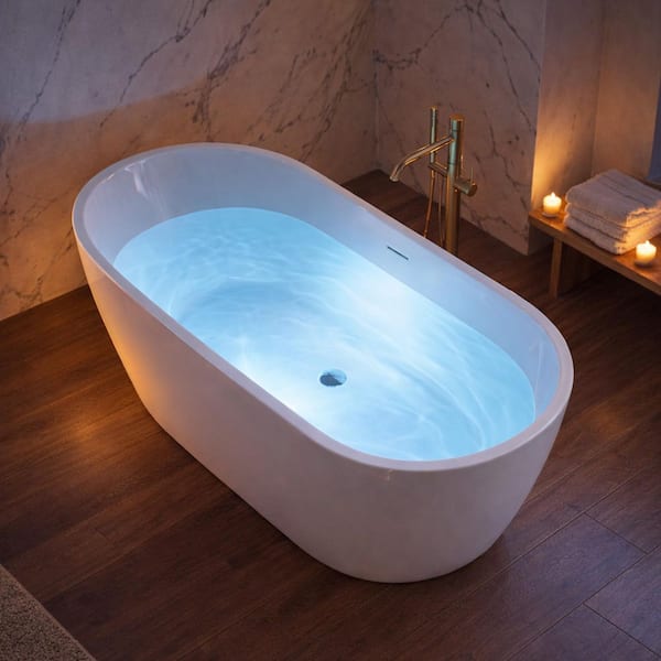 ANZZI Chand Series 67 in. x 32 in. Flat Bottom Acrylic
