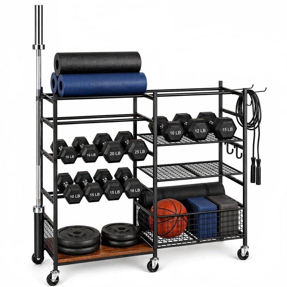 LTMATE 430 lb. Rolling Garage Sports Equipment Storage Rack HDP033DM ...