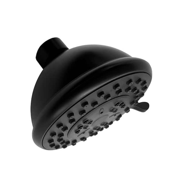 Satico 3-Spray Patterns with 1.75 GPM 3.94 in. Wall Mount Fixed Shower Head With High-Pressure in Matte Black