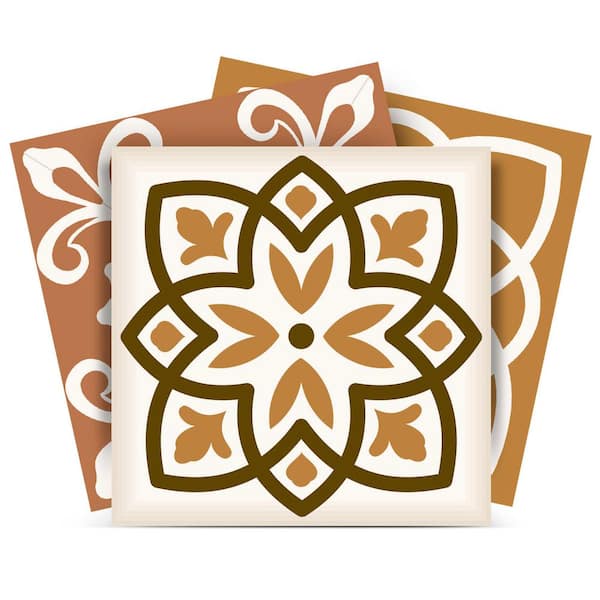 MI ALMA Brown, White SB12 4 in. x 4 in. Vinyl Peel and Stick Tile (24-Tiles, 2.67 sq. ft./pack)