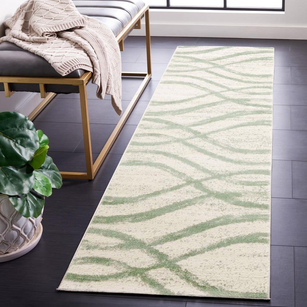 Adirondack 3 ft. x 8 ft. Ivory/Sage Waves Runner Rug price history on PriceWatchPro