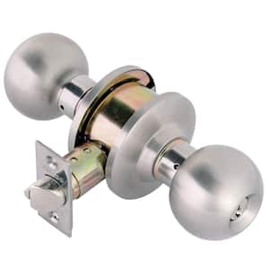 Satin Stainless-Steel Double Cylinder Keyed Entry Door Knobset