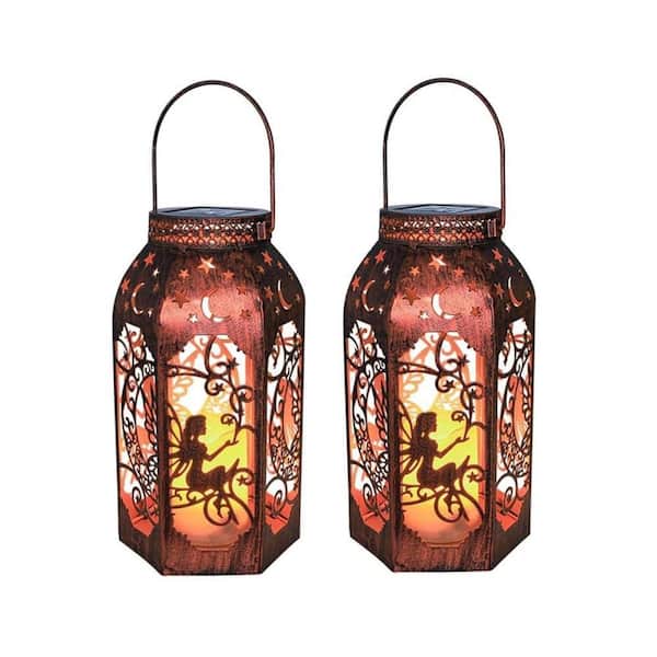 Mizmakp 2Pack Hanging Solar Lanterns Outdoor Waterproof, Upgraded Solar Lights