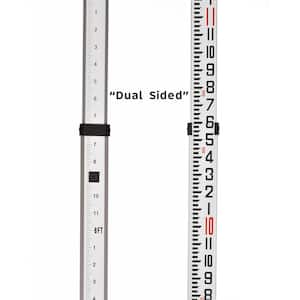 9 ft. 10th 3 Section Aluminum Dual Sided Grade Rod