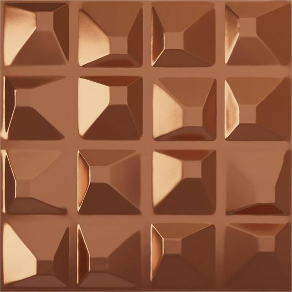 Ekena Millwork 19 5/8 in. x 19 5/8 in. Tristan EnduraWall Decorative 3D Wall Panel, Copper (12-Pack for 32.04 Sq. Ft.)