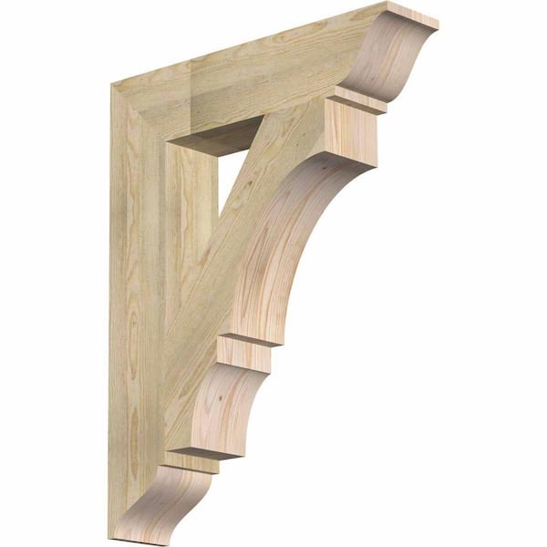 Ekena Millwork 6 in. x 36 in. x 28 in. Douglas Fir Balboa Traditional Rough Sawn Bracket