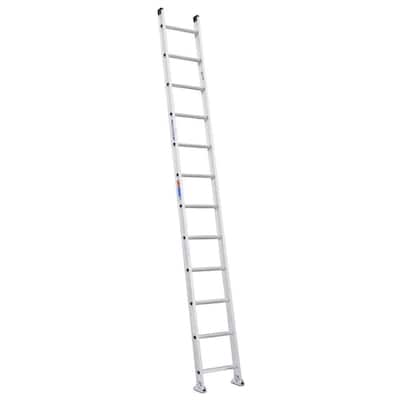12 ft. Aluminum D-Rung Straight Ladder with 300 lb. Load Capacity Type IA Duty Rating