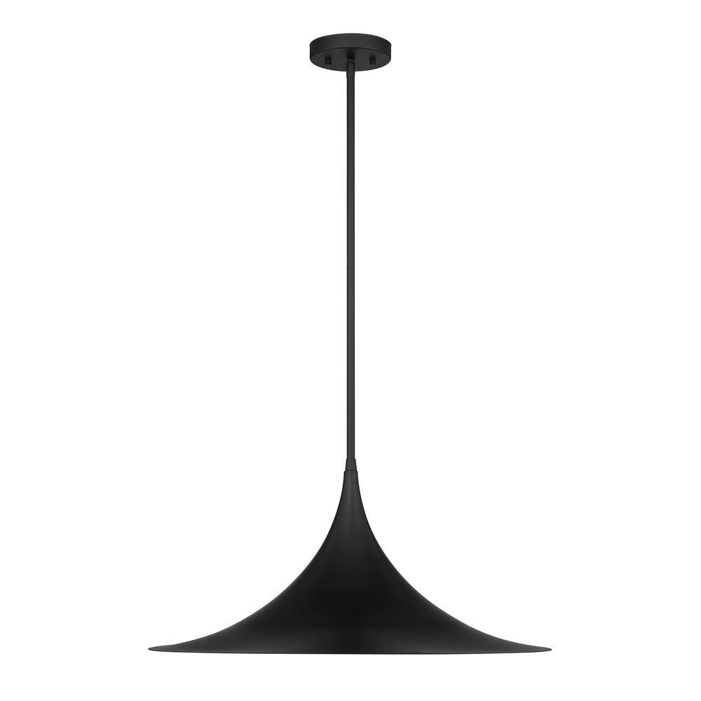 Savoy House Bowdin Matte Black 1-Light Pendant with Adjustable Height