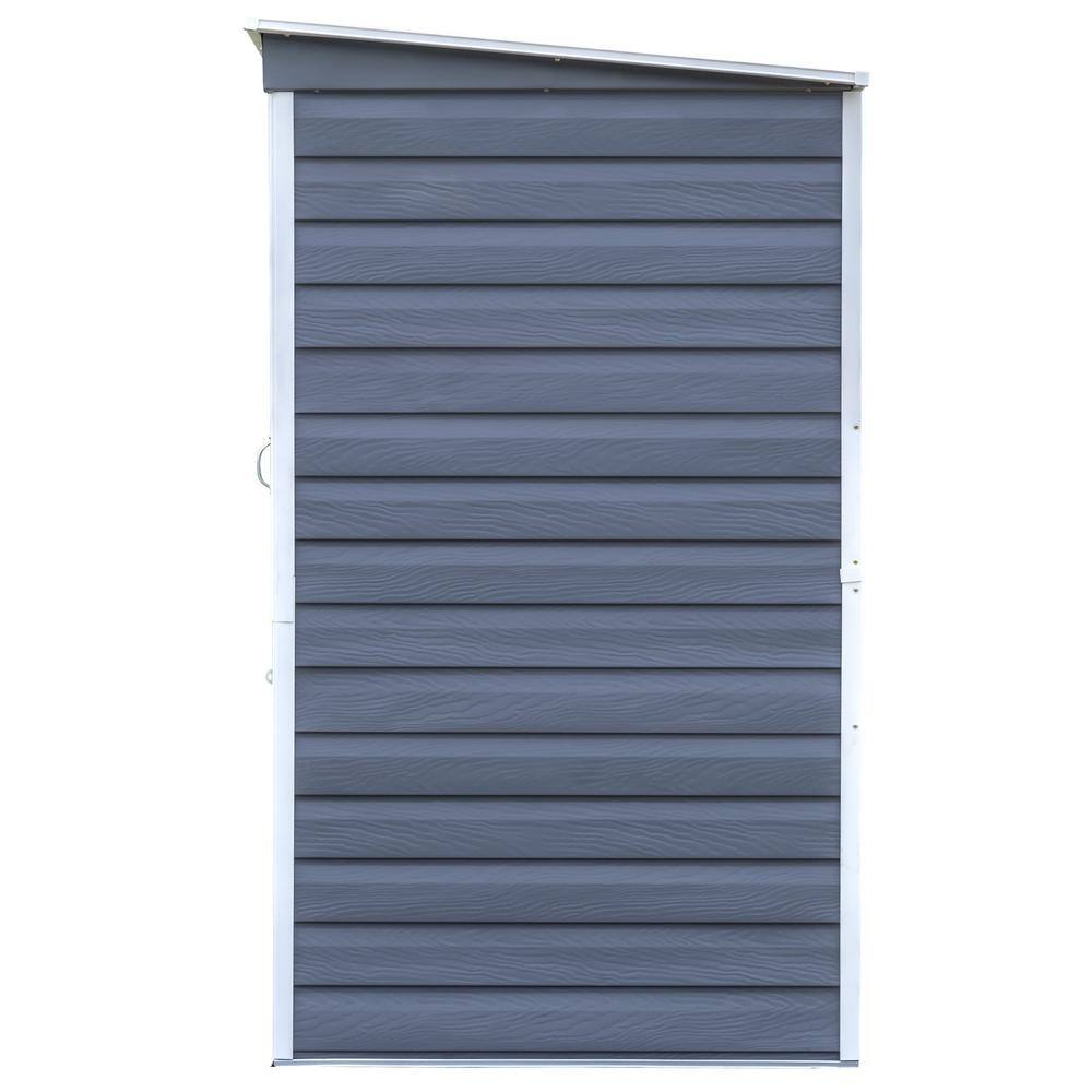 Charcoal and Cream Galvanized Steel 6 x 4 ft Outdoor Storage Shed