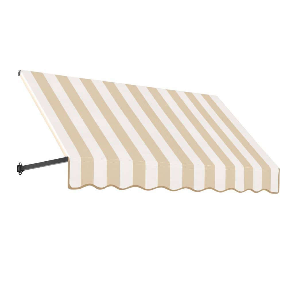 10.38 ft. Dallas Retro Acrylic Fabric Fixed Awning (124.5 in. W x 18 in. H x 36 in. D) in Linen/White Stripe price history on PriceWatchPro