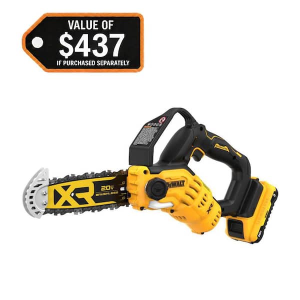 8 in. 20V Lithium-Ion Cordless Battery Powered Mini Pruning Chainsaw Kit with 4.0 Ah Battery and Charger