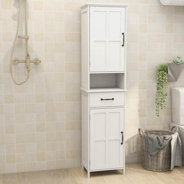 Humphery 11.8'' W x 32.5'' H x 11.8'' D 4-Drawer Free-standing Bathroom  Linen Cabinet, White