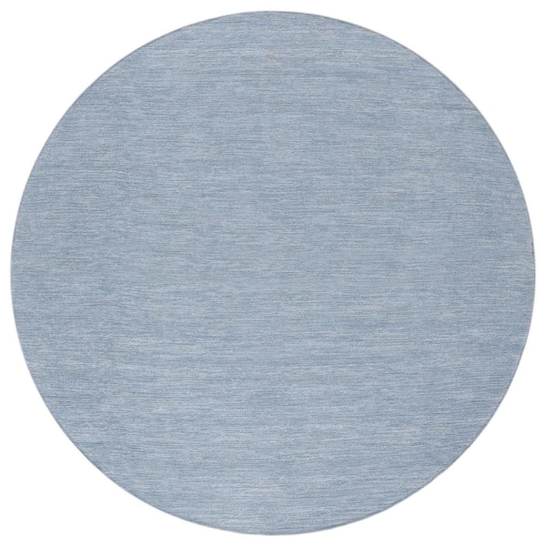 Montauk 6 ft. x 6 ft. Blue Modern Solid Round Area Rug