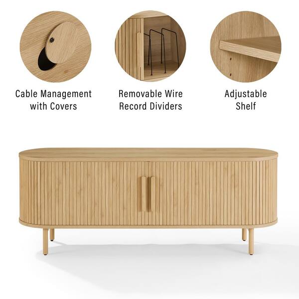 CROSLEY FURNITURE Ambrose Ash Record Storage Media Console CF1151