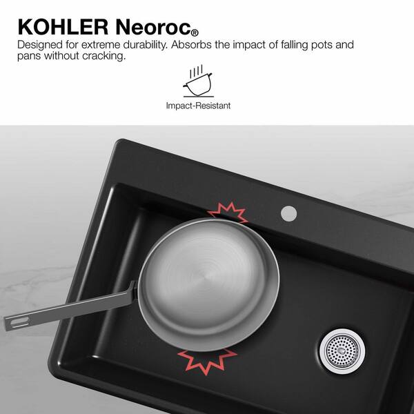 Kohler K-8204 Cairn 33-1/2 Undermount Double-Bowl Kitchen Sink - Matte Graphite