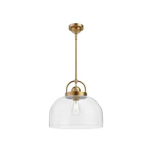 Lancaster 15 in. 1 Light 60-Watt Aged Gold Pendant Light