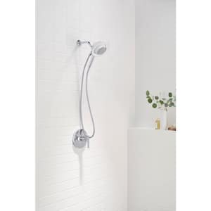 Moxie 1-Spray Patterns with 1.75 GPM 6 in. Wall Mount Handheld Shower Head with Speaker in Polished Chrome