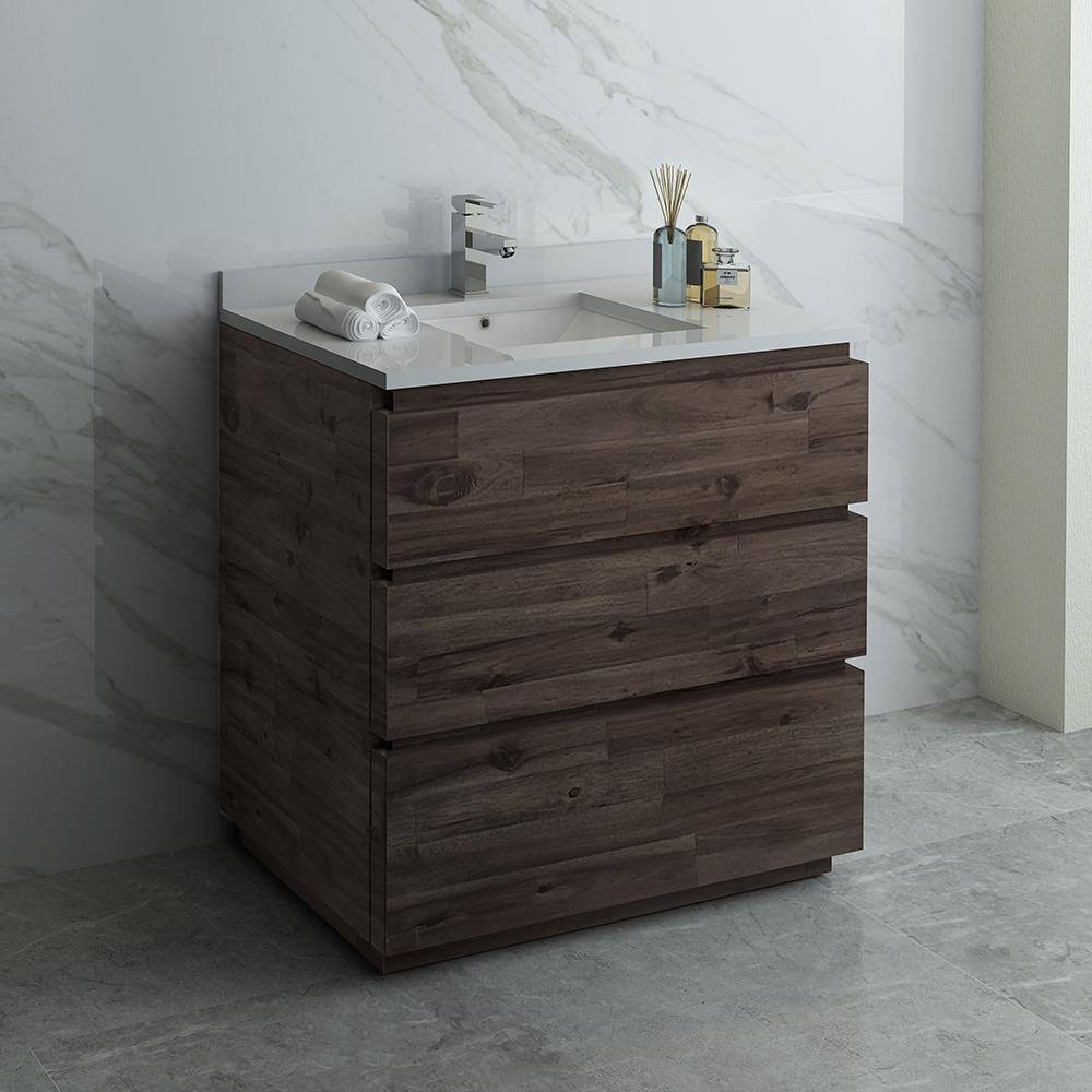 Formosa 35" Brown Engineered Wood Freestanding Vanity Base