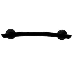 16 in. x 1.25 in. Curved Contemporary Grab Bar with Grips in Matte Black