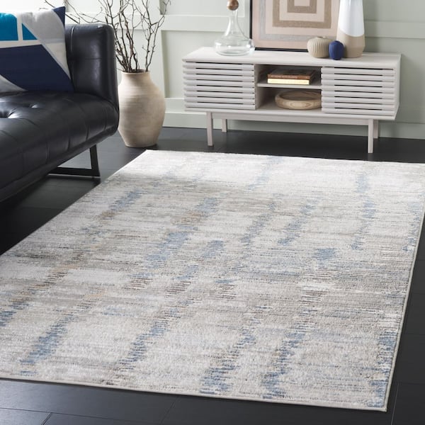 Quincy 8 ft. x 10 ft. Ivory/Light Gray Abstract Indoor/Outdoor Area Rug