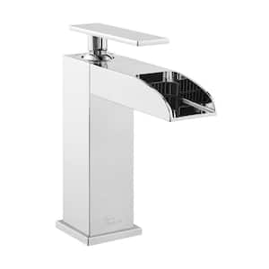 Concorde Single-Handle Single-Hole Waterfall Bathroom Faucet in Polished Chrome