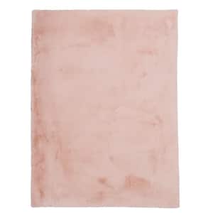Bernice Faux Rabbit Pink 5x7 Area rug