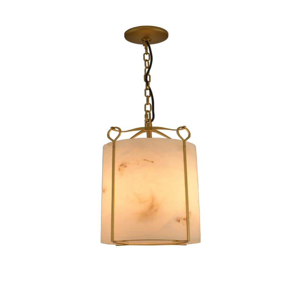 10 in. 1-Light Dimmable Brass Kitchen Island Pendant Light with Faux Alabaster Shade, for Living Room, Bedroom, Entryway price history on PriceWatchPro