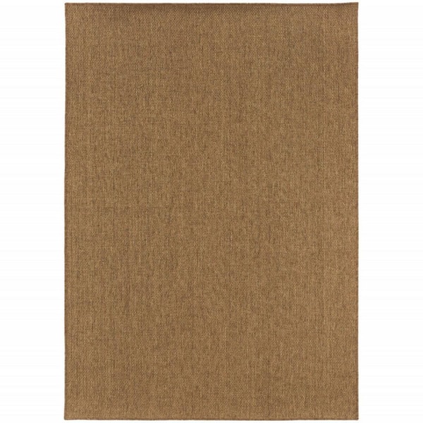 Tan 9 ft. x 13 ft. Loomed Polypropylene Rectangle Indoor/Outdoor Area Rug