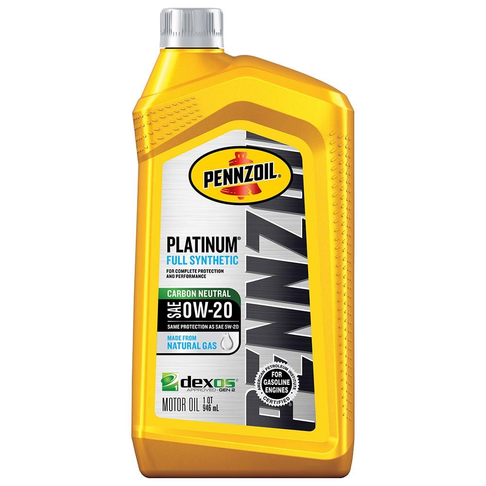 Pennzoil Platinum SAE 0W-20 Full Synthetic Motor Oil 1 Qt. 550036541 - The  Home Depot