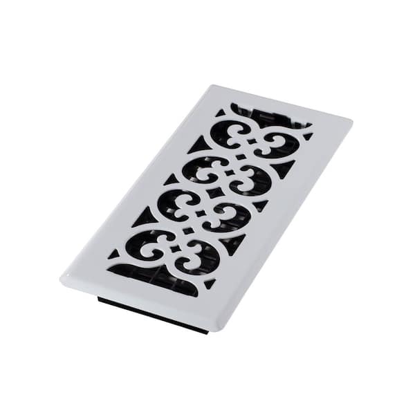 Decor Grates 4 in. x 10 in. Steel Floor Register