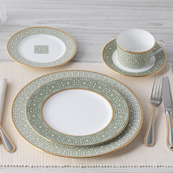 Noritake Infinity Green Gold 11 in. (Green) Bone China Dinner